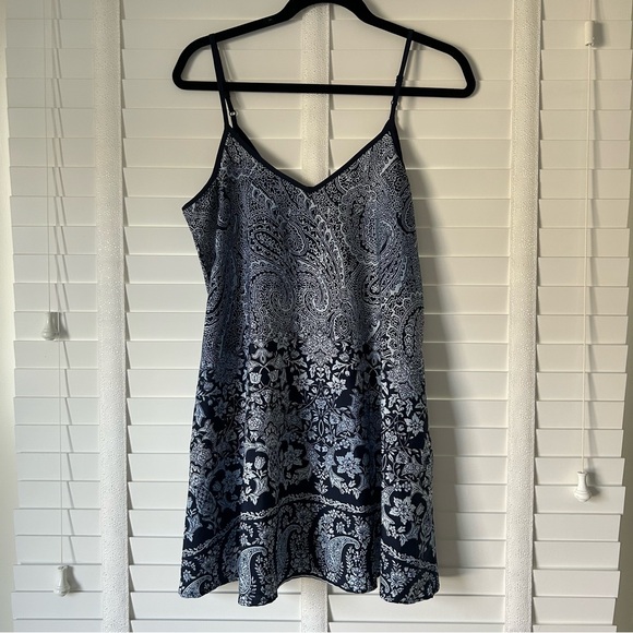 American Rag Dress Mini Navy Blue Paisley Sleeveless Small - Picture 1 of 8